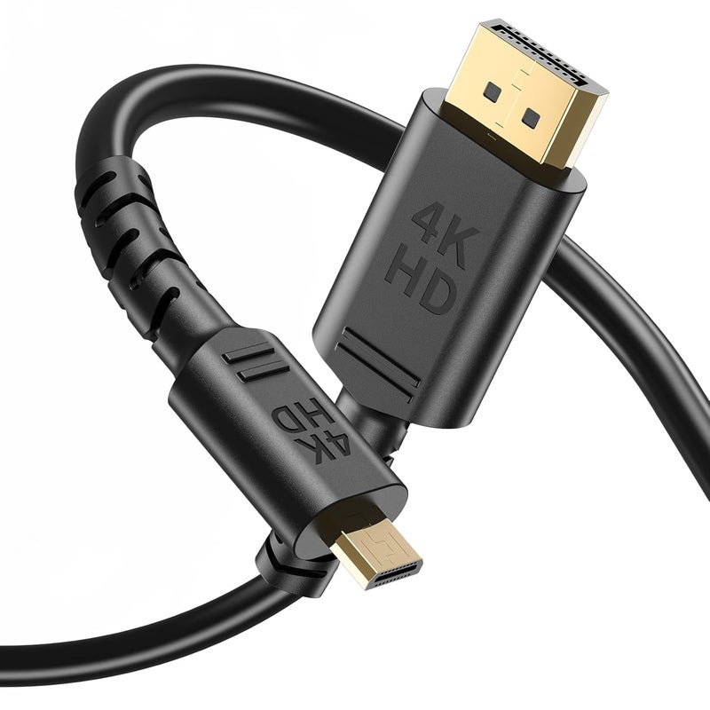 Answin DisplayPort to Micro HDMI Cable, Uni-Directional, 4K@60Hz, 2K@120Hz 5Ft DP to Micro HDMI Cord for Dell, Desktop, AMD, NVIDIA to ASUS XG17AHP, Portable Monitor - Image 1